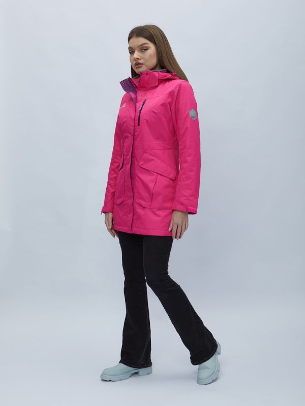 Women's pink hooded parka 551996R